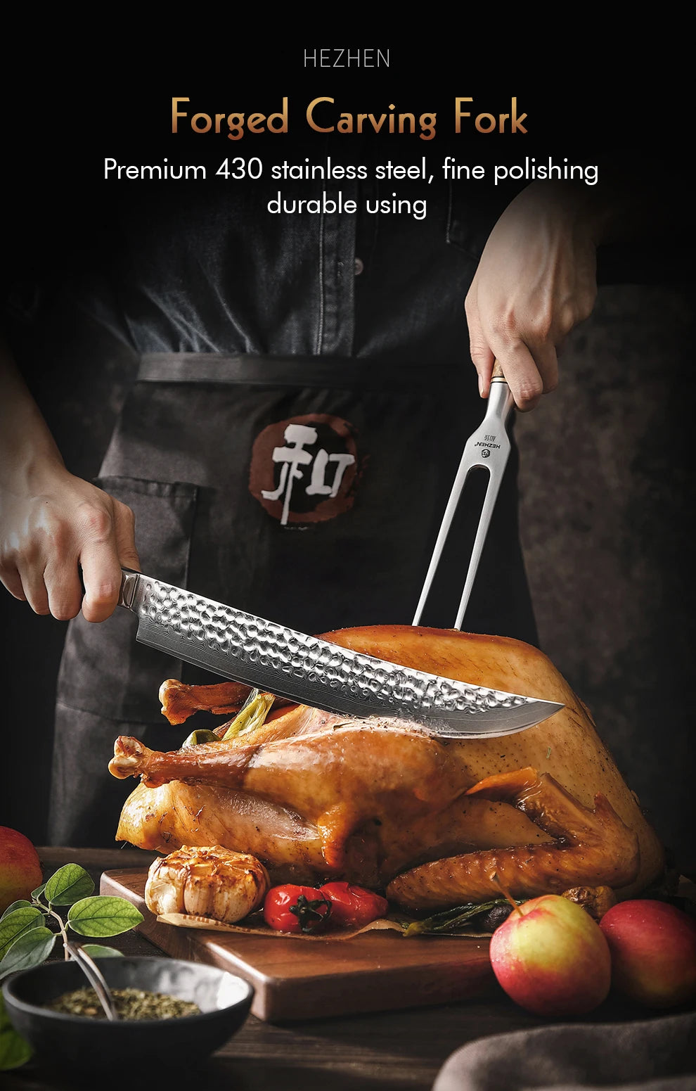 HEZHEN Master Forge Fleischgabel – Für echte BBQ-Boss-Moves