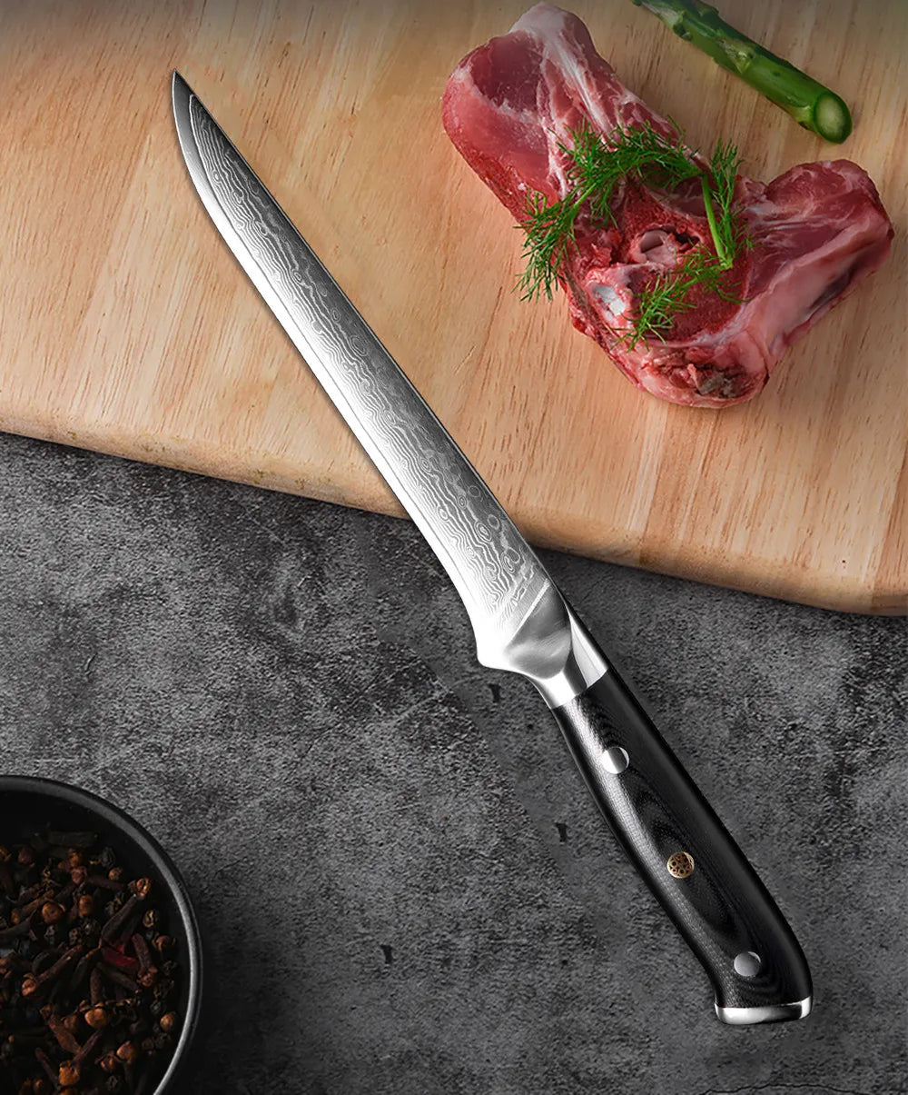 XITUO Damastmesser-Set – Japanischer Stahl trifft auf BBQ-Power