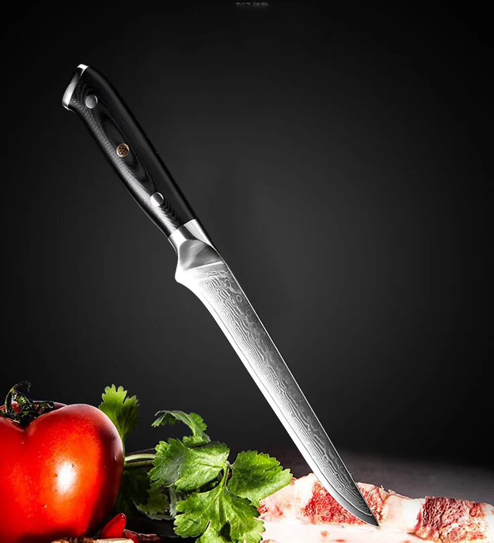 XITUO Damastmesser-Set – Japanischer Stahl trifft auf BBQ-Power