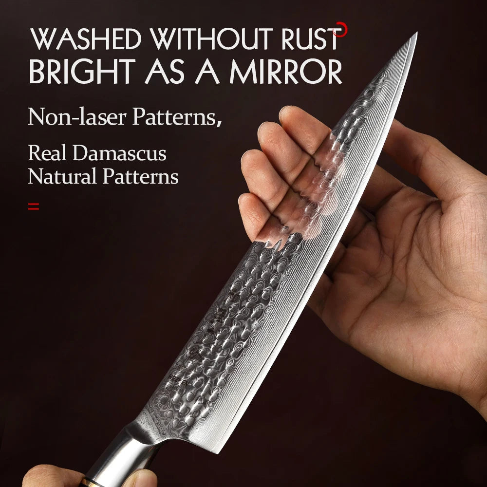 HEZHEN 8,3″ Kochmesser – 73‑lagiger Damast aus Pulverstahl & Palisandergriff