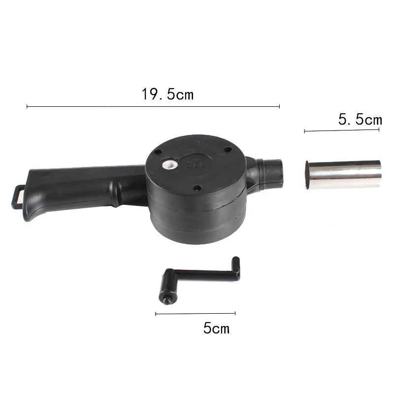 Manual BBQ fan with crank – When your fire needs a little boost