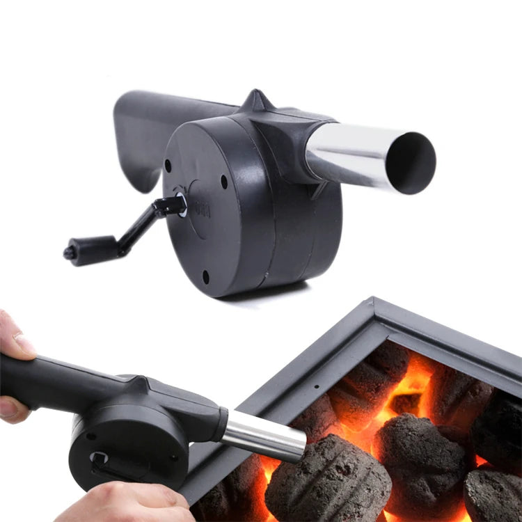 Manual BBQ fan with crank – When your fire needs a little boost