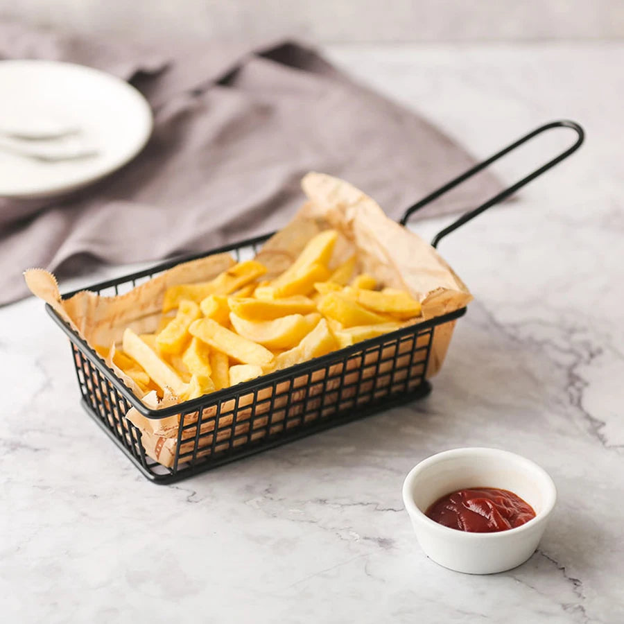 Kreativer rechteckiger Pommes-Frites-Korb – Für Snack-Profis und Streetfood-Vibes