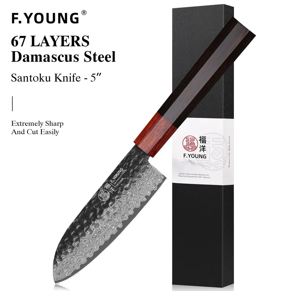 F-Young Japanisches Damast-Kochmesser – Präzision aus Stahl. Design aus Japan.