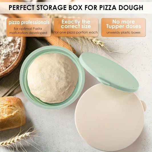 4-teilige Pizza-Teigboxen mit Deckel – Dein vielseitiges Silikon-Wunder für perfekte Teigführung!