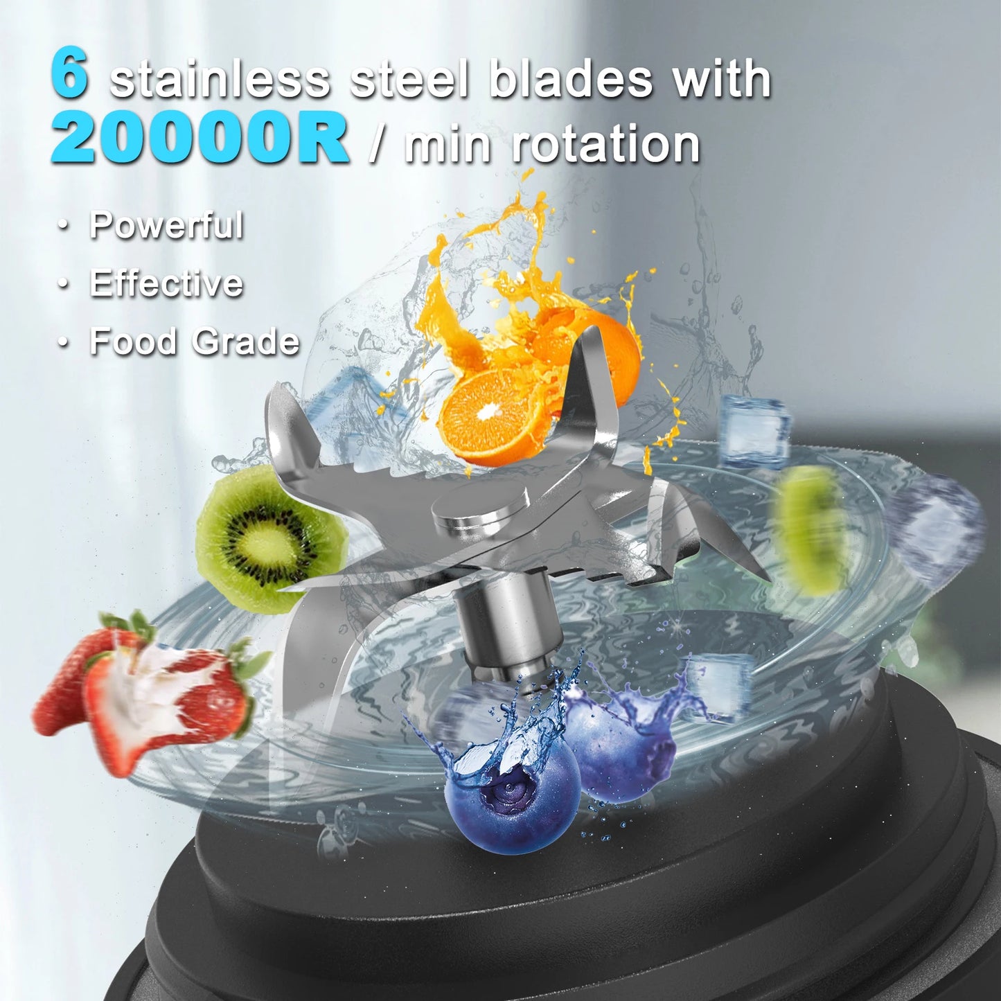 Tragbarer Mixer & Elektrischer Entsafter – 600 ml, 4000 mAh USB‑Akku