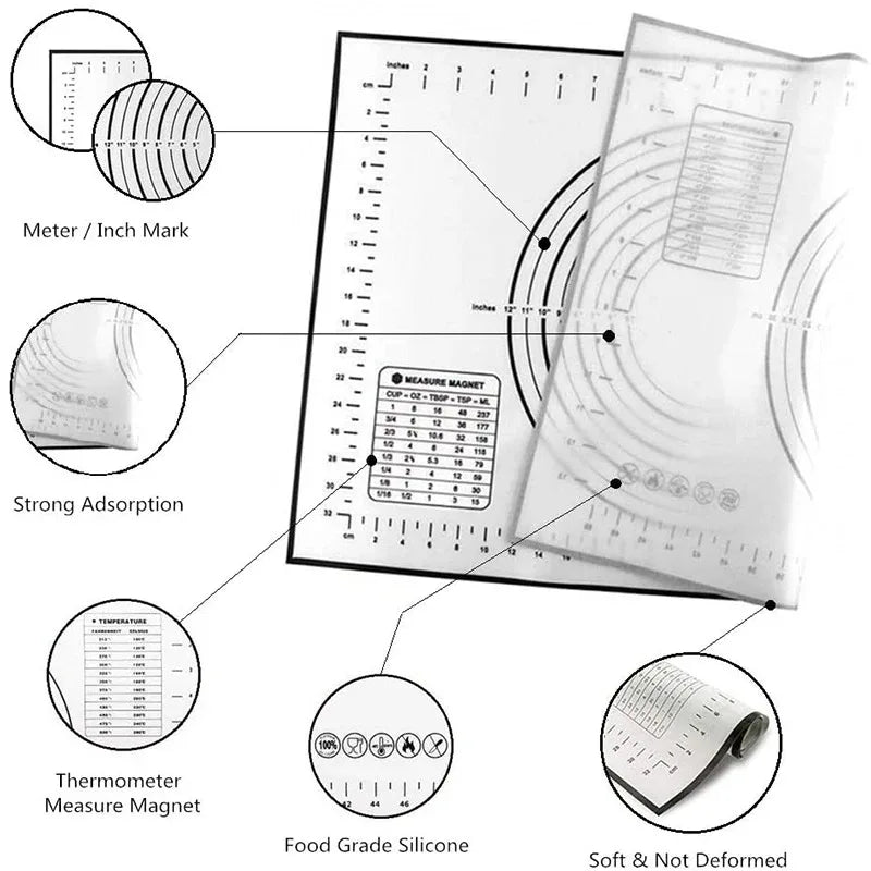 Silikon Backmatte – Perfekte Unterlage für Pizza, Kuchen & Grillabenteuer
