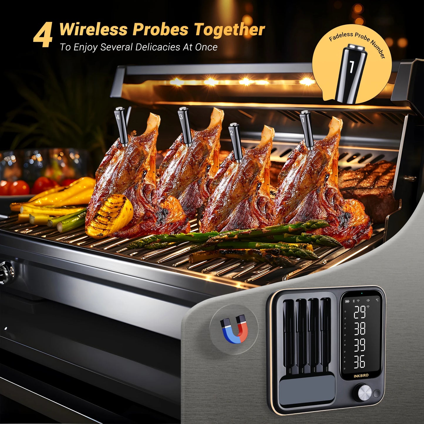 Inkbird Kabelloses Fleischthermometer – Wasserdicht & Digital für Grill, Ofen & Rotisserie