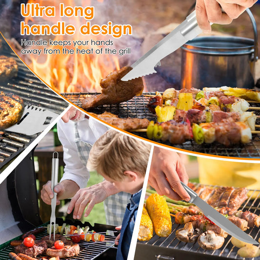 6-teiliges Edelstahl-Grillwerkzeug-Set – Komfort trifft Kontrolle