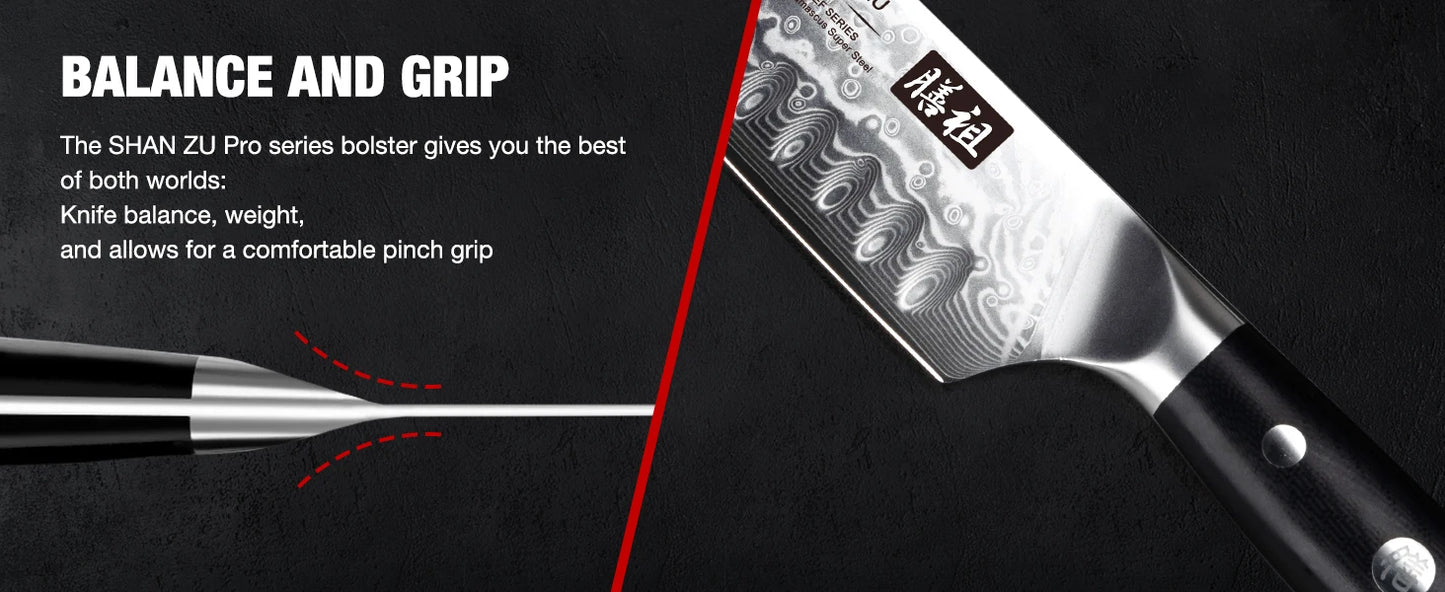 SHAN ZU 7″ Santoku Messer – 67‑Lagen Damast & High‑Carbon Kern