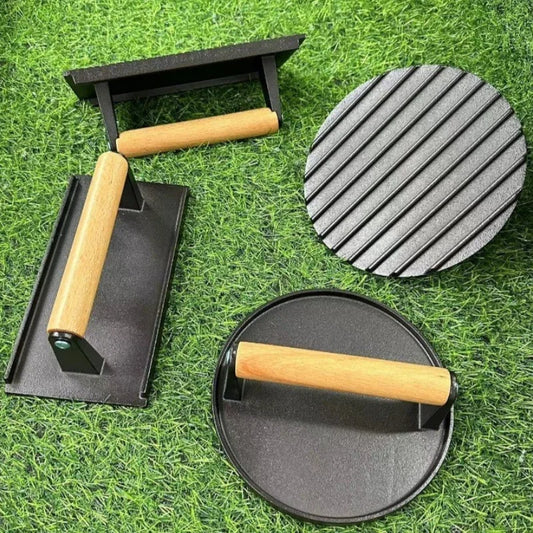 Rechteckige Fleischpresse aus Gusseisen – High-Performance Steak & Burger Smasher