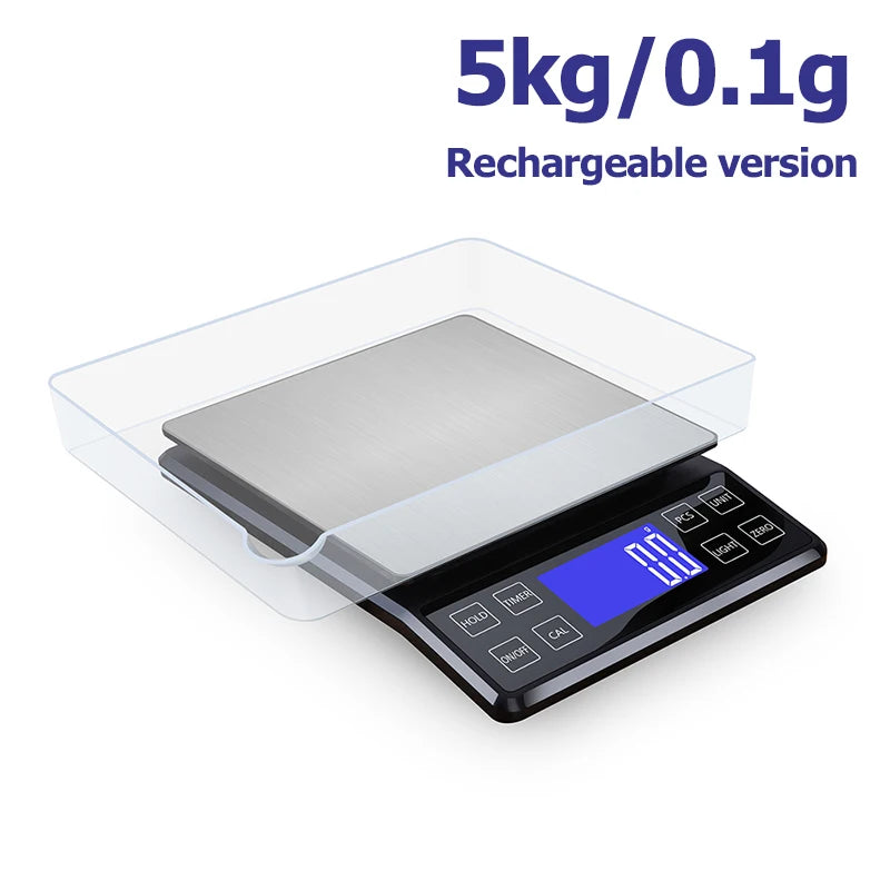 Hochpräzise Küchen‑ & Küchenwaage – 3 kg | 5 kg | 10 kg, 0,1 g Teilung