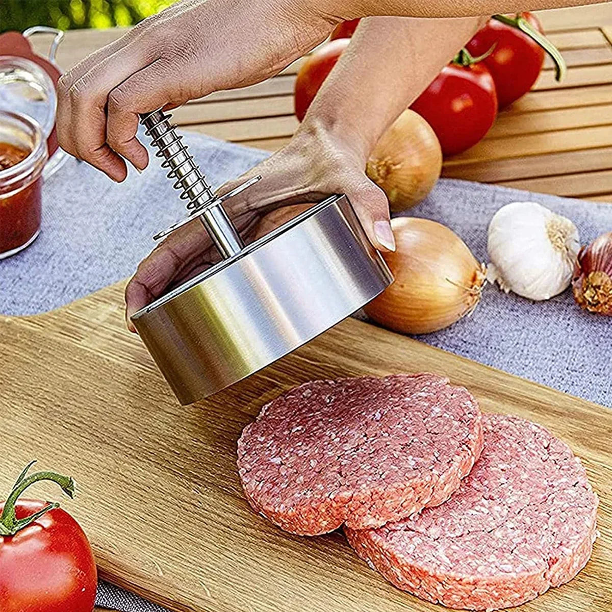 Hamburgerpresse aus Edelstahl – Antihaft-Burgerpresse für perfekte Patties