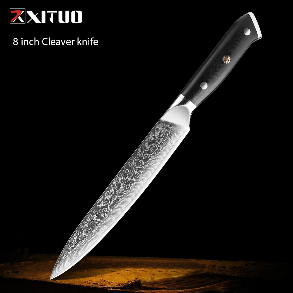 XITUO Damastmesser-Set – Japanischer Stahl trifft auf BBQ-Power