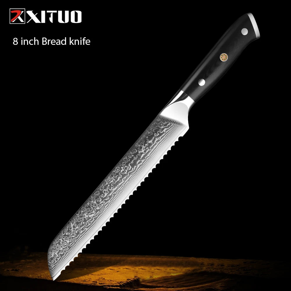 XITUO Damastmesser-Set – Japanischer Stahl trifft auf BBQ-Power