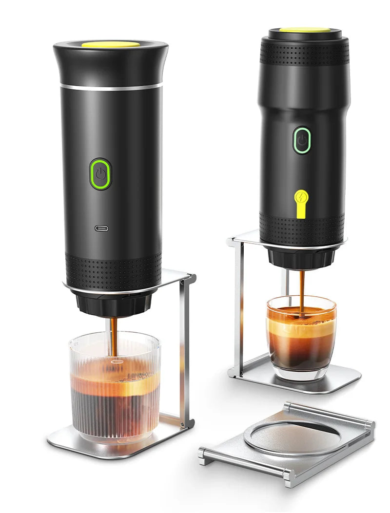 3‑in‑1 Reisekaffeemaschine inkl. Stand– Kabellos, elektrisch & tragbar für Auto, Camping & Zuhause