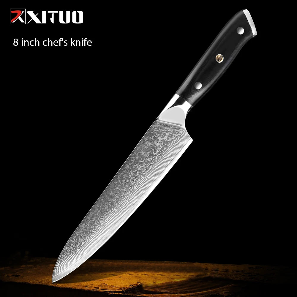 XITUO Damastmesser-Set – Japanischer Stahl trifft auf BBQ-Power