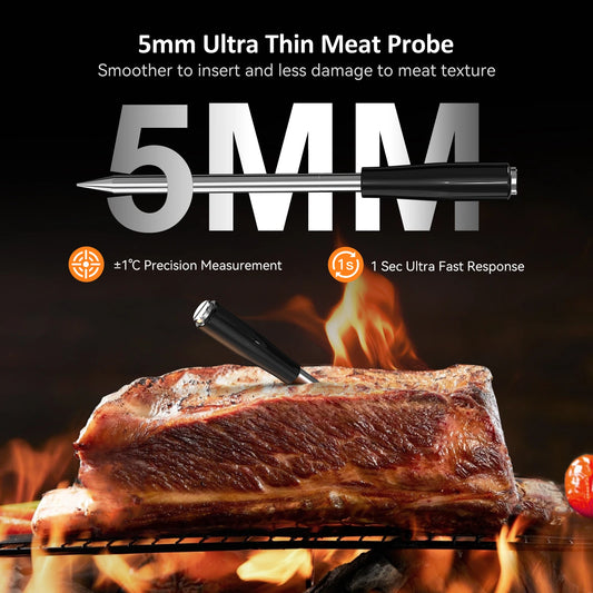 Inkbird Kabelloses Grillthermometer – Bluetooth-Fleischthermometer mit ultraschneller 1s-Reaktion