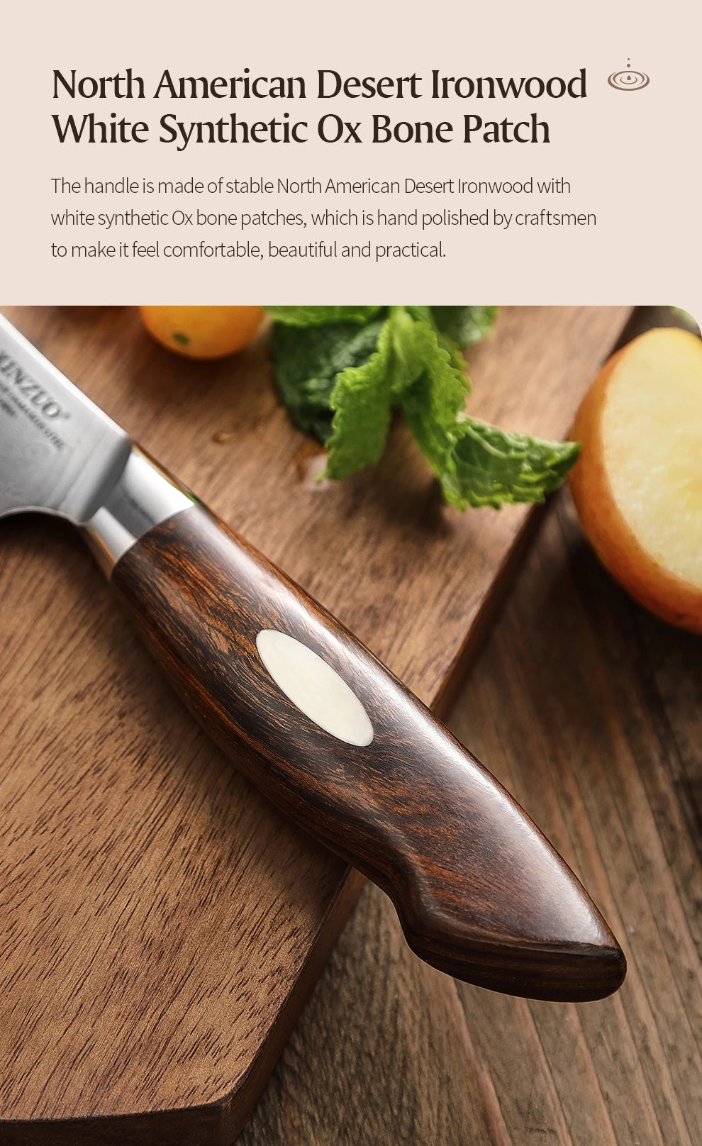 XINZUO Steakmesser – 5 Zoll (ca. 12,7 cm) Klinge aus 110 Lagen handgeschmiedetem Damaststahl