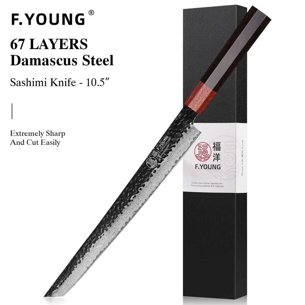 F-Young Japanisches Damast-Kochmesser – Präzision aus Stahl. Design aus Japan.