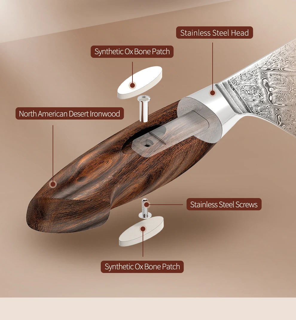XINZUO Steakmesser – 5 Zoll (ca. 12,7 cm) Klinge aus 110 Lagen handgeschmiedetem Damaststahl