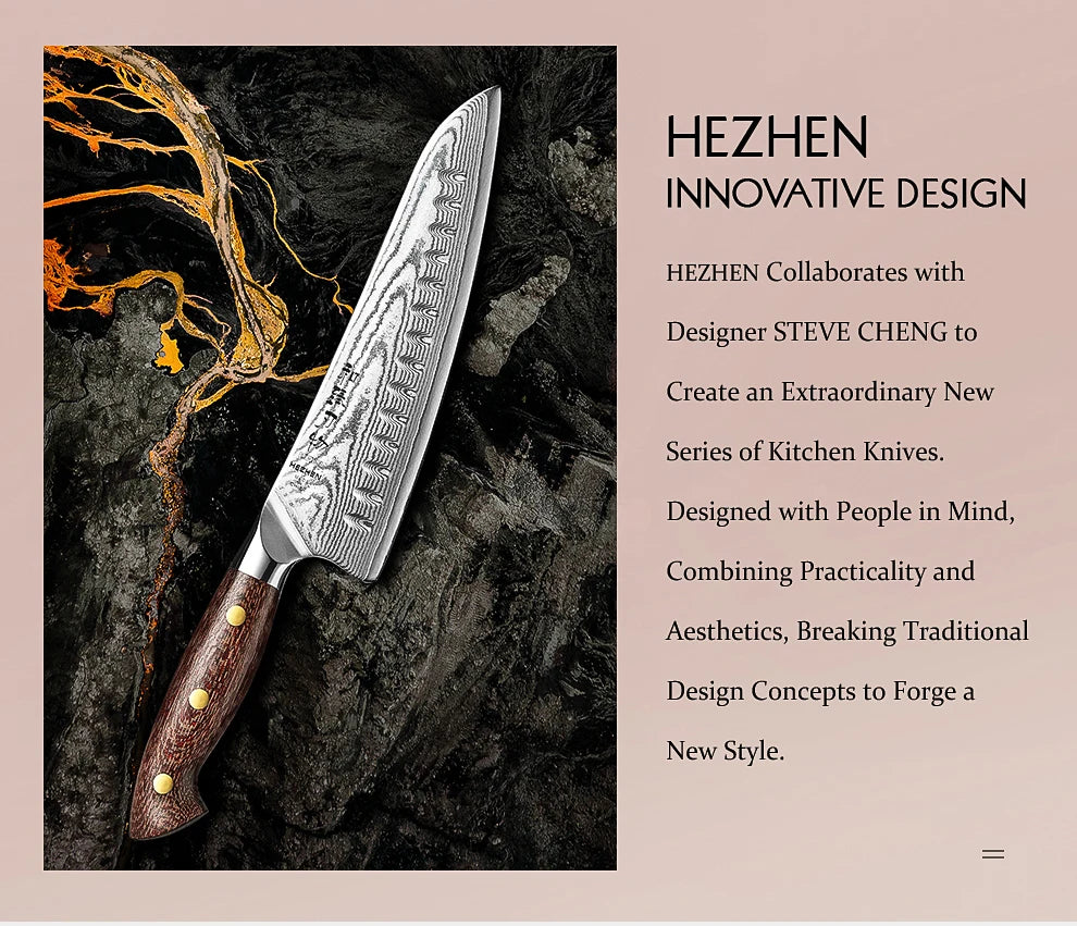 HEZHEN Damast-Champion‑Messer: Präzision trifft Eleganz