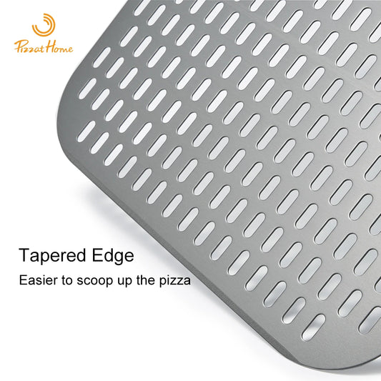 Pizzathome Pizzaschaufel – 12", 13" oder 14" aus eloxiertem Aluminium mit rotem Griff