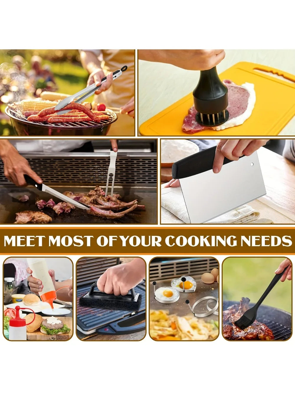 15-teiliges Grill-Set – Perfekt für Outdoor, Camping und BBQ-Fans