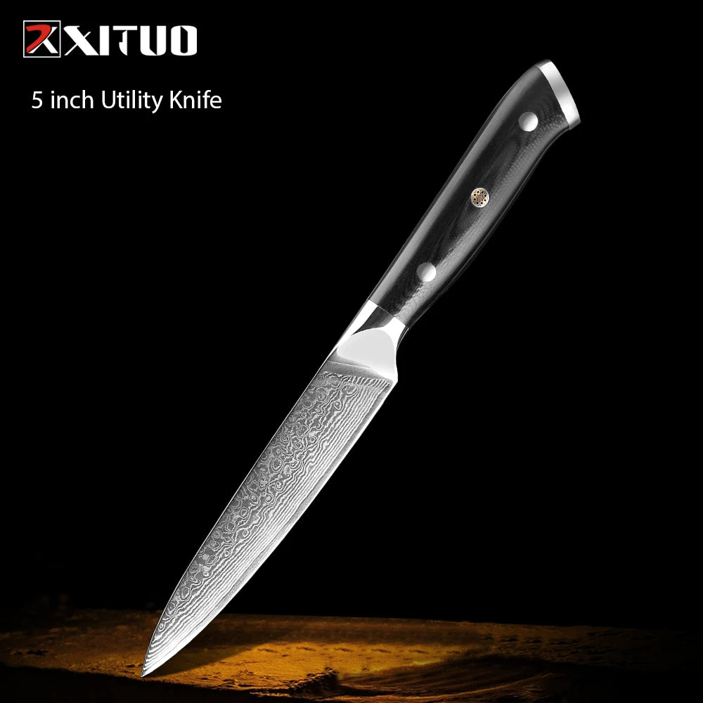 XITUO Damastmesser-Set – Japanischer Stahl trifft auf BBQ-Power