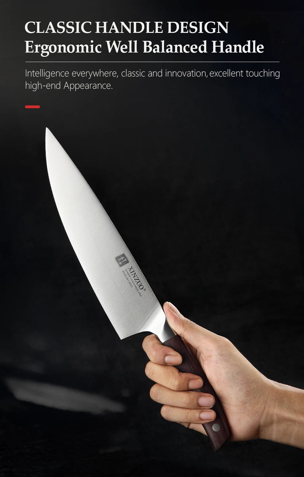 XINZUO Profi‑Messerset – 7‑teilig aus deutschem 1.4116 Edelstahl