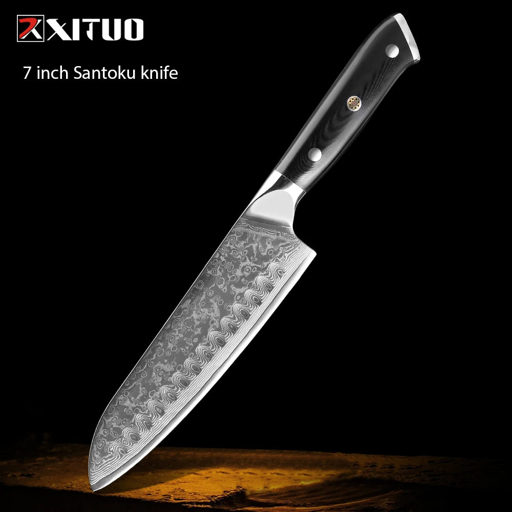 XITUO Damastmesser-Set – Japanischer Stahl trifft auf BBQ-Power