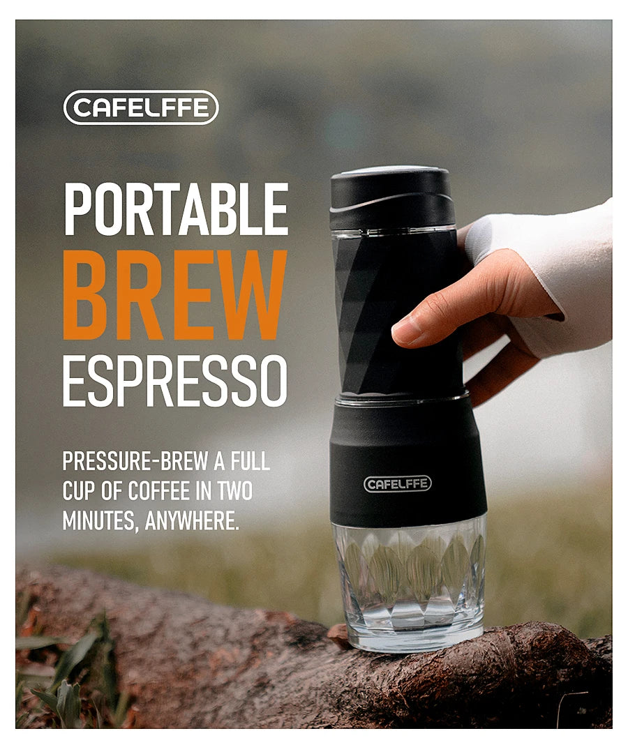 CAFELFFE 3-in-1 Tragbare Kaffeemaschine – Heiß & Kalt Espresso-Genuss für Abenteuer unterwegs