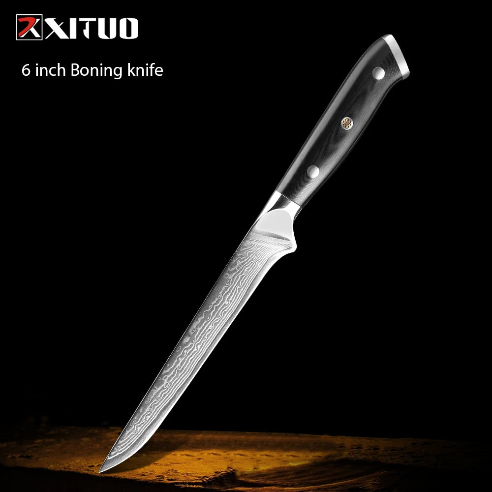 XITUO Damastmesser-Set – Japanischer Stahl trifft auf BBQ-Power