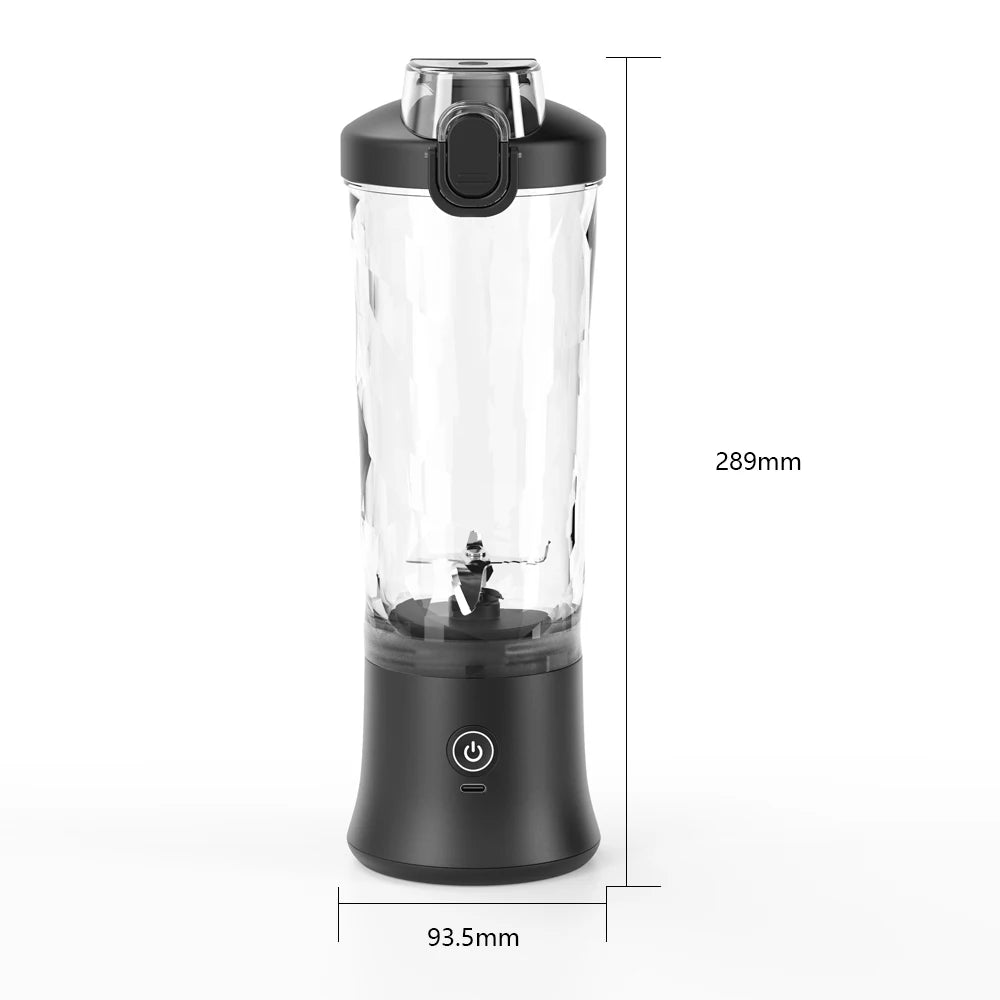 Tragbarer Mixer & Elektrischer Entsafter – 600 ml, 4000 mAh USB‑Akku
