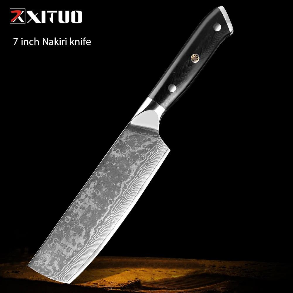 XITUO Damastmesser-Set – Japanischer Stahl trifft auf BBQ-Power