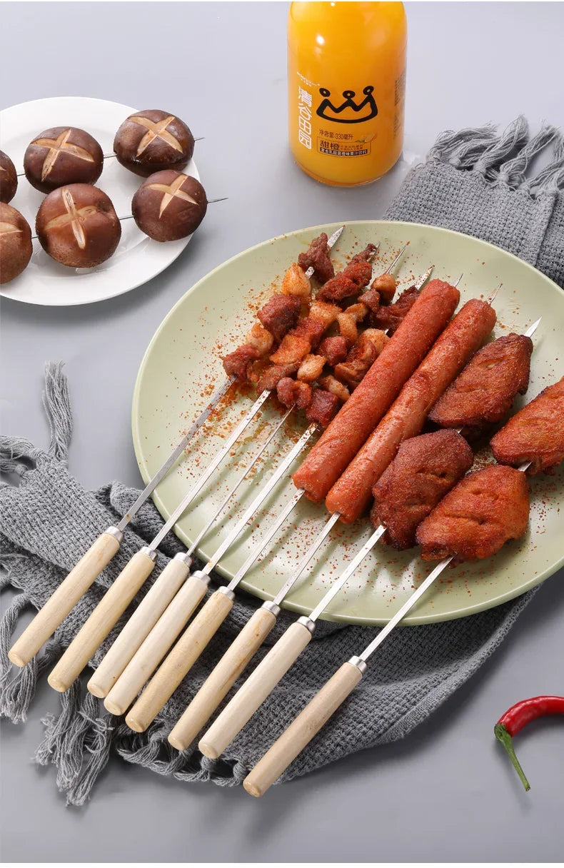 10 Grillspieße aus Edelstahl mit Holzgriff – Mehr Geschmack. Mehr Kontrolle. Mehr BBQ.