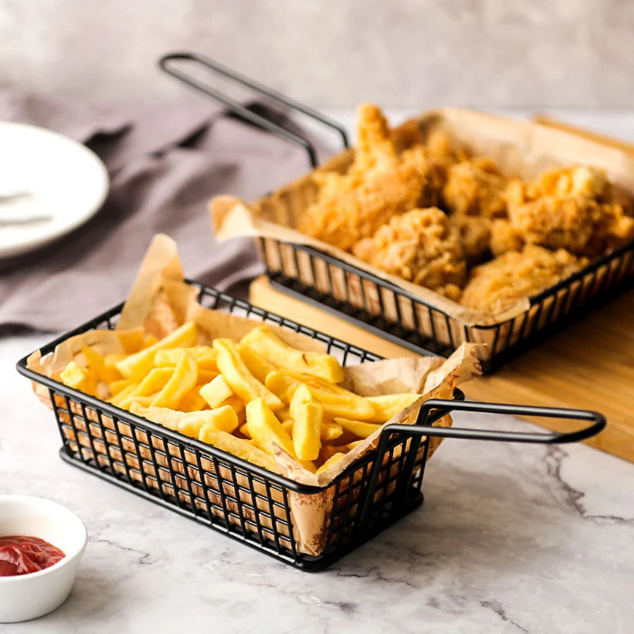Kreativer rechteckiger Pommes-Frites-Korb – Für Snack-Profis und Streetfood-Vibes