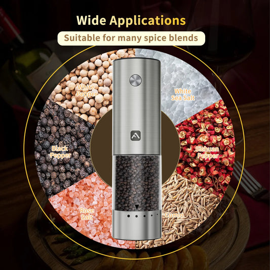 MilePoint Elektrische Salz- und Pfeffermühle – 2er Set mit LED-Licht
