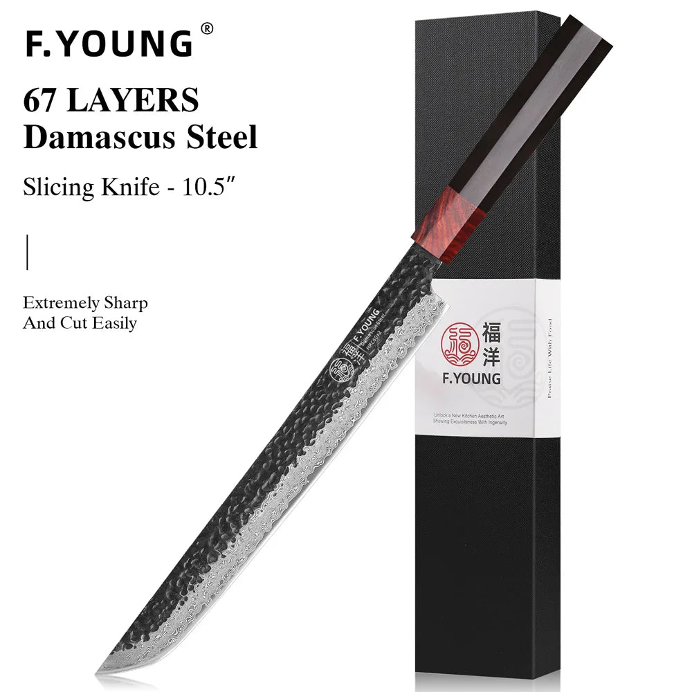 F-Young Japanisches Damast-Kochmesser – Präzision aus Stahl. Design aus Japan.