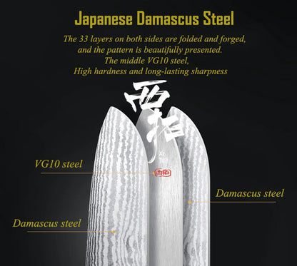 XITUO Damastmesser-Set – Japanischer Stahl trifft auf BBQ-Power