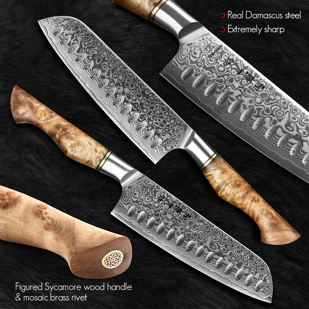 HEZHEN Damastmesser-Set – Scharfe Eleganz trifft auf Profi-Performance
