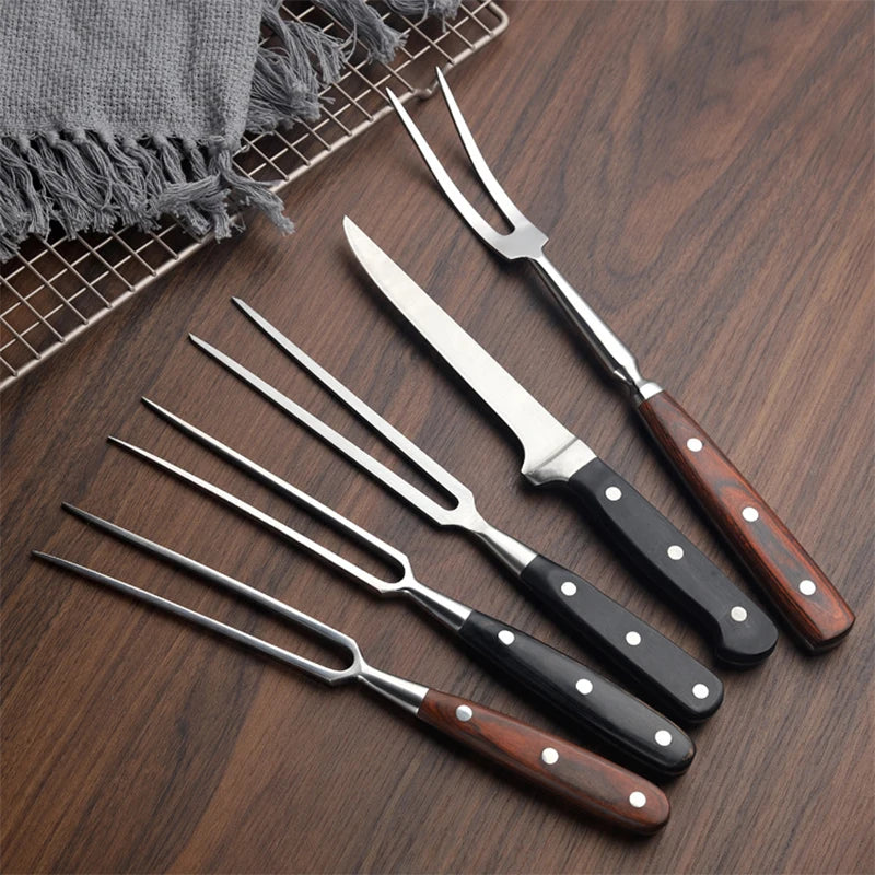 Grill Fork Beef Grill Tools BBQ Accessories Stainless Steel Portable Outdoor BBQ Camping Cooking Barbecue Grill Barbecue Grill