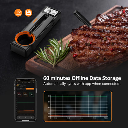 Inkbird Kabelloses Grillthermometer – Bluetooth-Fleischthermometer mit ultraschneller 1s-Reaktion