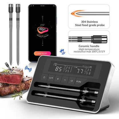 Kabelloses Fleischthermometer mit Bluetooth – Digitale Sonde & App-Steuerung für BBQ, Ofen & Smoker