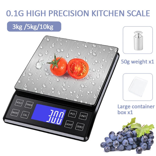 Hochpräzise Küchen‑ & Küchenwaage – 3 kg | 5 kg | 10 kg, 0,1 g Teilung