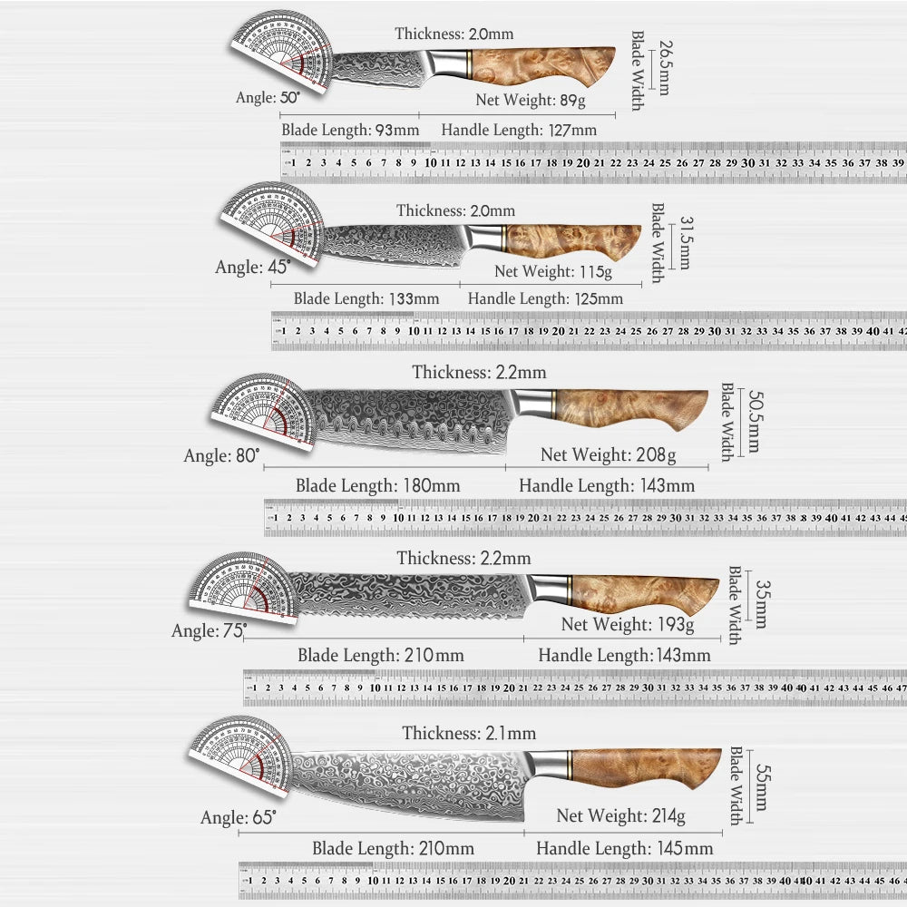 HEZHEN Damastmesser-Set – Scharfe Eleganz trifft auf Profi-Performance