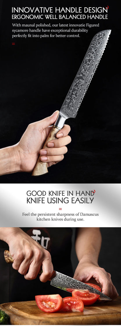 HEZHEN Damastmesser-Set – Scharfe Eleganz trifft auf Profi-Performance