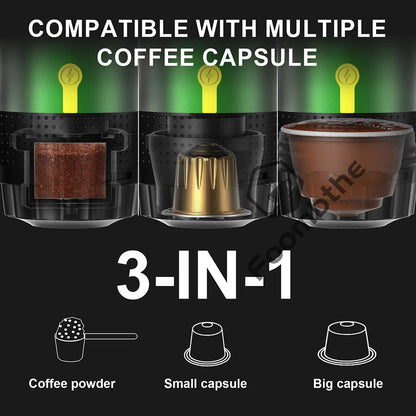 FOOMBTHE Elektrische Tragbare Kaffeemaschine – 3-in-1 Espresso-Genuss für Auto, Reisen & Zuhause