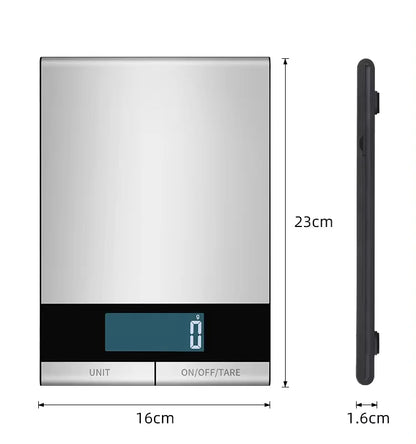 Lebensmittelwaage 22 lb (10 kg) – Digital, wiederaufladbar & Edelstahl 304