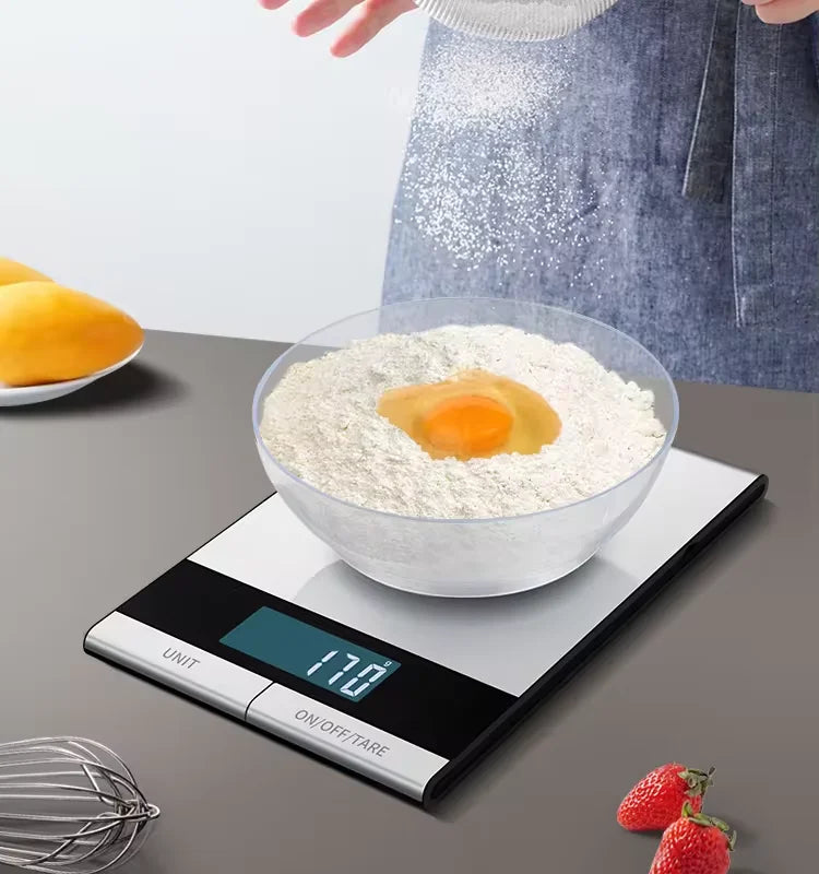 Lebensmittelwaage 22 lb (10 kg) – Digital, wiederaufladbar & Edelstahl 304